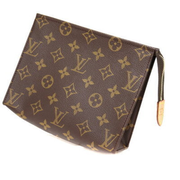 Louis Vuitton Pochette Toilette Cosmetic Pouch Monogram Brown - Picture 1 of 6